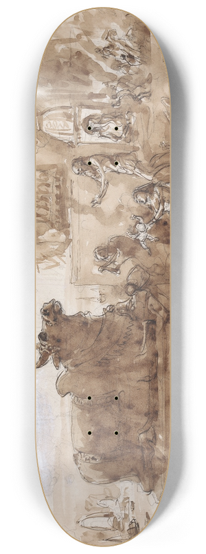 William Simpson - Famine in India 8.25 inch art skate deck