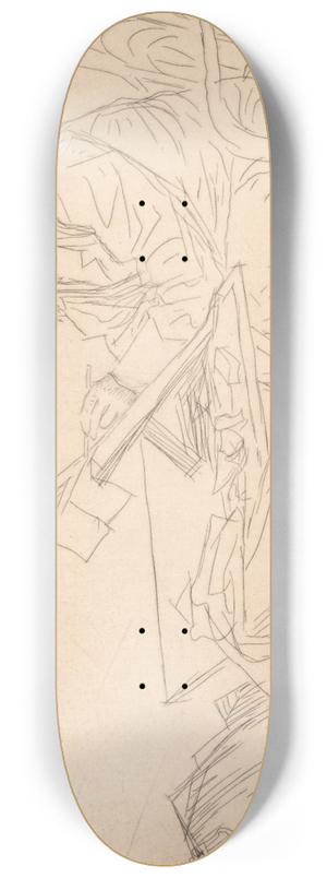 William Strang - Portrait of Alphonse Legros 8.25 inch art skate deck