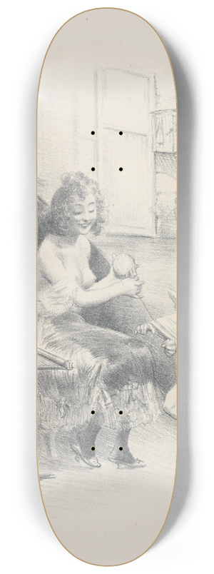 Adolphe Lon Willette - Impatience 8.25 inch art skate deck