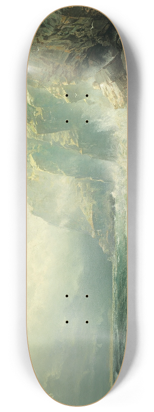 William Trost Richards - Rocky Coastline, Cornwall 8.25 inch art skate deck