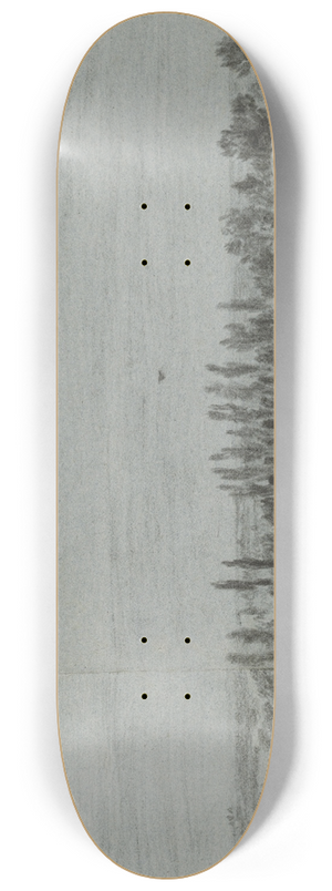 William Turner of Oxford - Extensive Landscape with a Pond 8.25 inch art skate deck