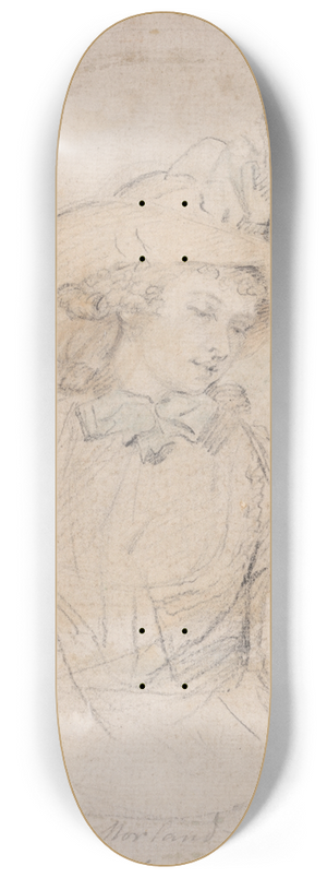 William Ward - Portrait Study of Mrs. George Morland 8.25 inch art skate deck