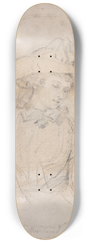 William Ward - Portrait Study of Mrs. George Morland 8.25 inch art skate deck