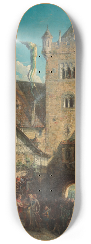 August von Wille - Der Sngerstreit auf der Wartburg 8.25 inch art skate deck