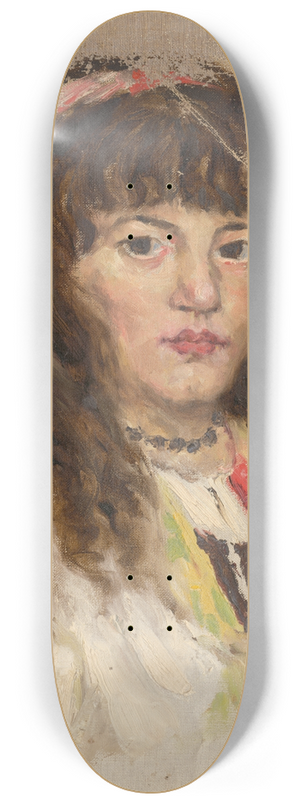 Aurel Ballo - Head Study of Woman with Long Hair 8.25 inch art skate deck