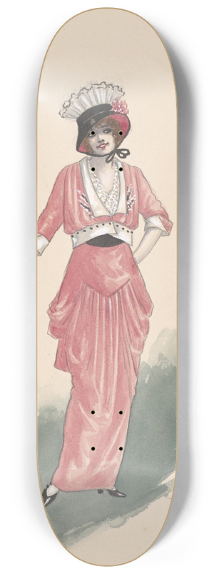 Will R. Barnes - Old Rose; Black & White 8.25 inch art skate deck