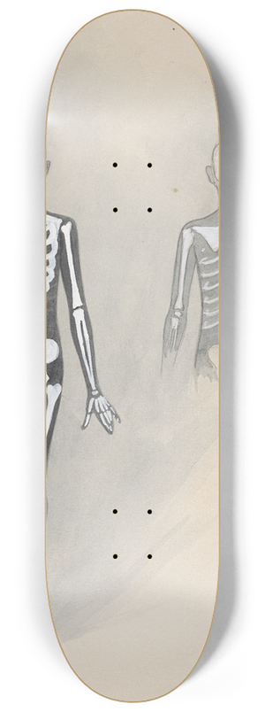 Will R. Barnes - Skeletons  front & back 8.25 inch art skate deck Will R. Barnes - Skeletons  front & back 8.25 inch art skate deck