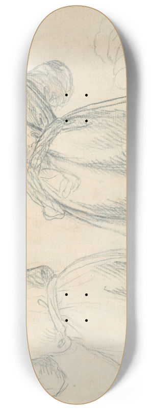 Aurelio Lomi - Studies of Kneeling Youths 8.25 inch art skate deck