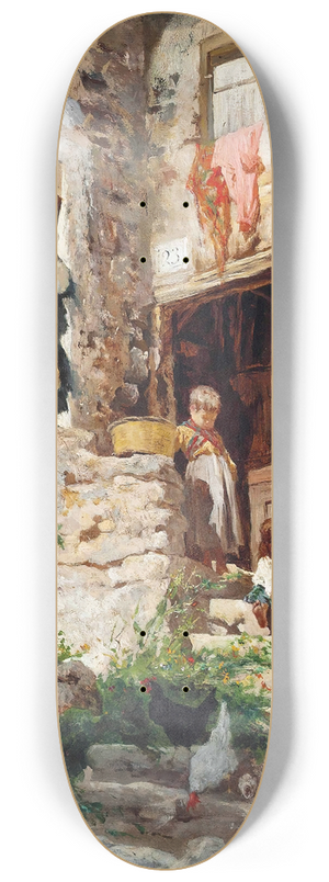 Aurelio Tiratelli - Playing on the steps of an Italian villa 8.25 inch art skate deck