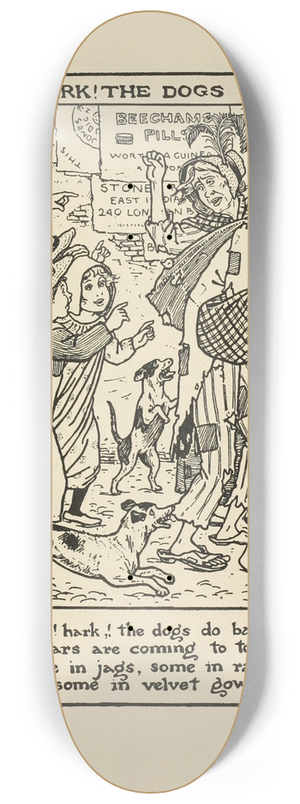 Winifred Smith - Hark! Hark! The dogs go bark 8.25 inch art skate deck