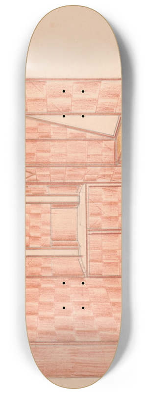 Winold Reiss - Design for small showroom or powder room.] [Interior perspective study 8.25 inch art skate deck