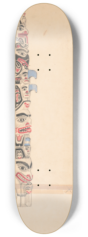Winold Reiss - Design for totem pole 8.25 inch art skate deck