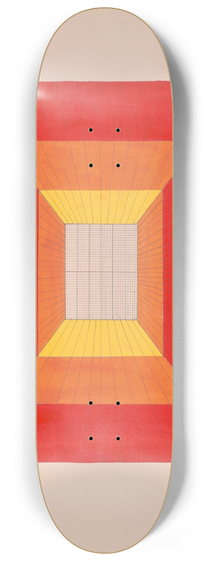 Winold Reiss - Design for unidentified restaurant, possibly Dunhalls Restaurant, New York, NY. 8.25 inch art skate deck