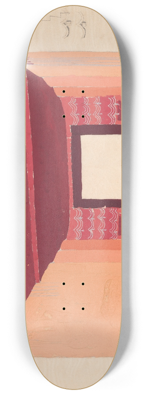 Winold Reiss - Design proposals for Puck Theater, New York, NY.] [Interior perspective study. 8.25 inch art skate deck
