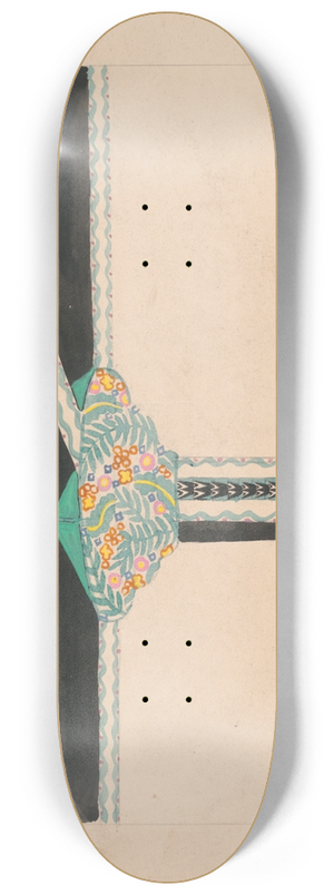 Winold Reiss - Floral design for pier, capital, and ceiling.] [Perspective elevation drawing 8.25 inch art skate deck