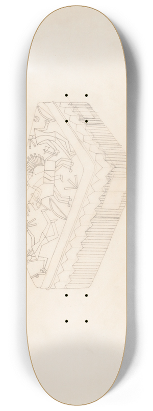 Winold Reiss - Graphic design drawings for Barricini Candy packages. 3-D Study, rectangular candy box with Indian motif 8.25 inch art skate deck