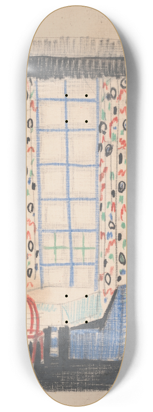 Winold Reiss - Interior perspective studies for a restaurant 8.25 inch art skate deck