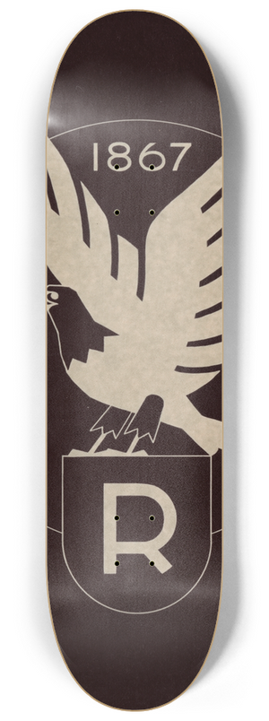Winold Reiss - Logo for Ruppert Beer with eagle 8.25 inch art skate deck