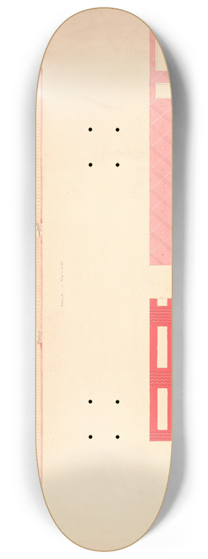 Winold Reiss - Proposed treatment for roller rink, Elizabeth, N.J.] [Wall elevations, royal scheme 8.25 inch art skate deck