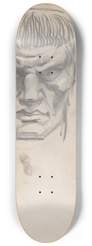 Winold Reiss - Sketches and drawings related to Der Soldat in der deutschen Vergangenheit, by George Liebe. Study of head of knight, full face 8.25 inch art skate deck Winold Reiss - Sketches and drawings related to Der Soldat in der deutschen Vergangenheit, by George Liebe. Study of head of knight, full face 8.25 inch art skate deck
