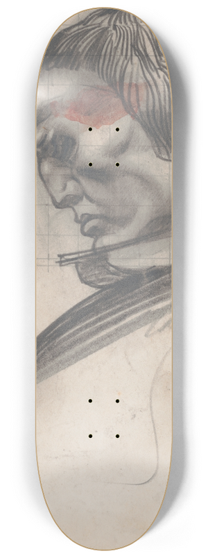 Winold Reiss - Sketches and drawings related to Der Soldat in der deutschen Vergangenheit, by George Liebe. Study of head of knight, profile 8.25 inch art skate deck Winold Reiss - Sketches and drawings related to Der Soldat in der deutschen Vergangenheit, by George Liebe. Study of head of knight, profile 8.25 inch art skate deck