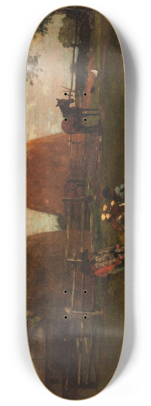 Winslow Homer - Haystacks and Children 8.25 inch art skate deck