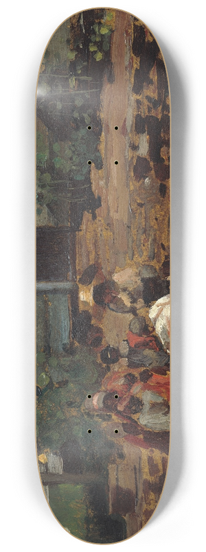 Winslow Homer - Sketch of a Cottage Yard 8.25 inch art skate deck