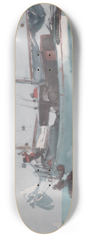 Winslow Homer - Taking on Wet Provisions (Schooner Marked Newport, K. W.) 8.25 inch art skate deck