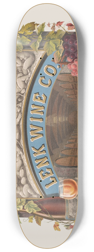 Wittemann Bros. - Lenk Wine Co., Lake Erie island wines, Toledo, O. 8.25 inch art skate deck