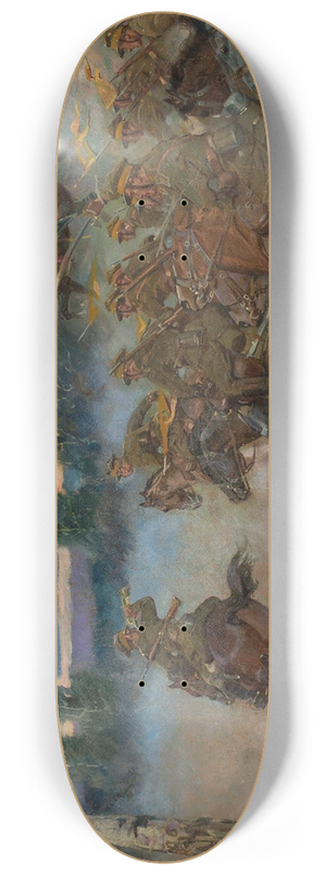 Wojciech Kossak - Cavalry charging 8.25 inch art skate deck