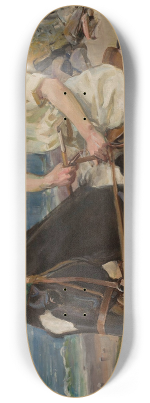 Wojciech Kossak - Portrait of Herthier de Boislambert on horseback 8.25 inch art skate deck