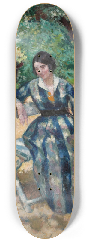 Wojciech Weiss - Portrait of Irena, artists wife, in the garden 8.25 inch art skate deck Wojciech Weiss - Portrait of Irena, artists wife, in the garden 8.25 inch art skate deck
