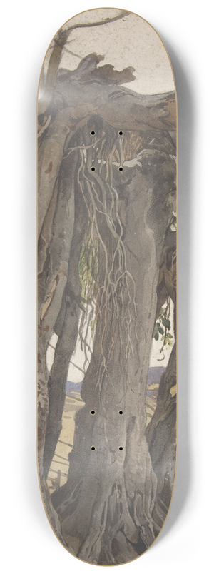 Woldemar Friedrich - Study of a Stump with Aerial Roots 8.25 inch art skate deck