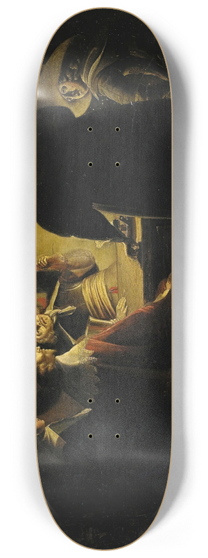 Wolfgang Heimbach - Tavern scene lit by candles 8.25 inch art skate deck