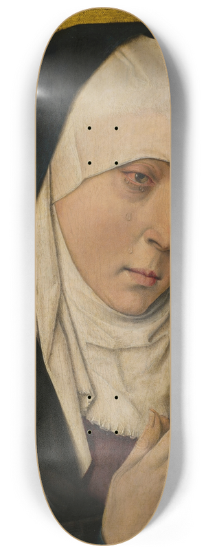Workshop of Dieric Bouts - Mater Dolorosa (Sorrowing Virgin) 8.25 inch art skate deck Workshop of Dieric Bouts - Mater Dolorosa (Sorrowing Virgin) 8.25 inch art skate deck