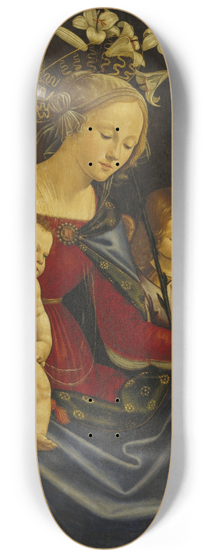 workshop of Domenico Ghirlandaio - Madonna and Christ Child with Infant Saint John the Baptist and Three Angels 8.25 inch art skate deck workshop of Domenico Ghirlandaio - Madonna and Christ Child with Infant Saint John the Baptist and Three Angels 8.25 inch art skate deck