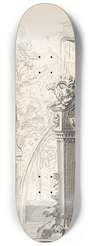 Workshop of Gilles-Marie Oppenord - Study for a Garden Capriccio 8.25 inch art skate deck
