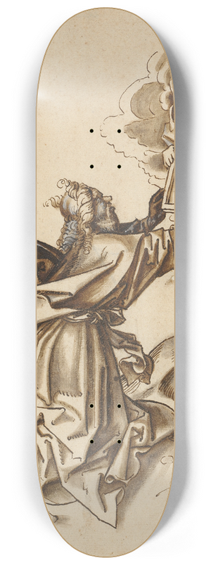 Workshop of Hans Holbein the elder - Moses Receives the Tablets of the Law 8.25 inch art skate deck Workshop of Hans Holbein the elder - Moses Receives the Tablets of the Law 8.25 inch art skate deck