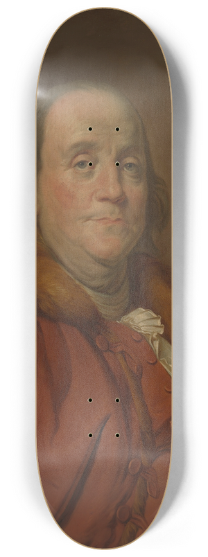 Workshop of Joseph Siffred Duplessis - Benjamin Franklin (17061790) 8.25 inch art skate deck