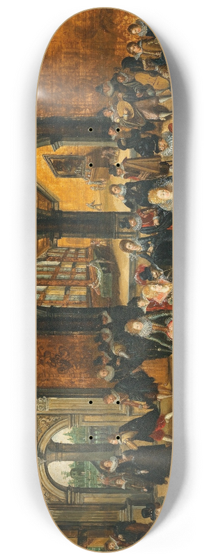 Workshop of Louis de Caullery - A Palace Interior With An Elegant Company 8.25 inch art skate deck Workshop of Louis de Caullery - A Palace Interior With An Elegant Company 8.25 inch art skate deck