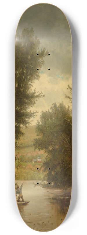 Worthington Whittredge - Flood on the Delaware 8.25 inch art skate deck