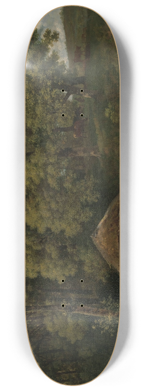 Wouter Johannes van Troostwijk - A Barn on the Bank of a Stream in Gelderland 8.25 inch art skate deck