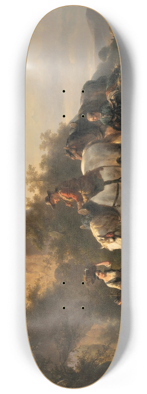 Wouterus Verschuur - A driver with his family fording a stream 8.25 inch art skate deck