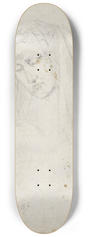 Woutherus Mol - Schets van een beeldje van een zittende naakte man 8.25 inch art skate deck