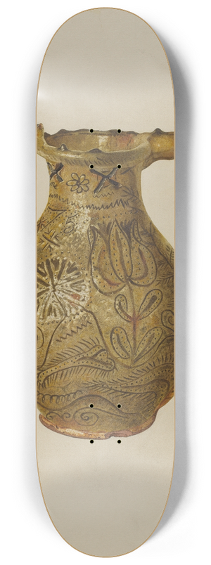 Yolande Delasser - Pennsylvania German Puzzle Jug 8.25 inch art skate deck