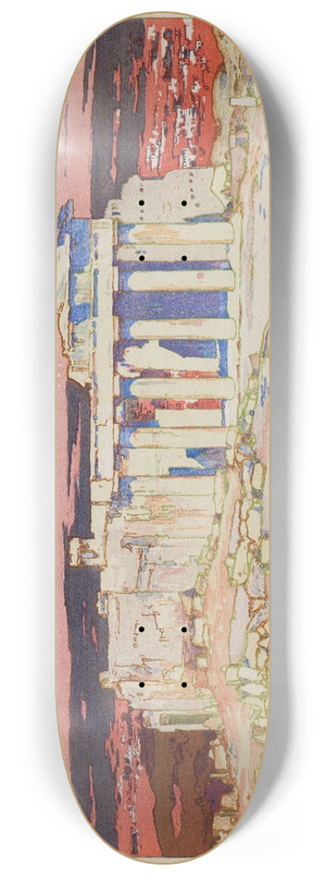 Yoshida Hiroshi - Ancient Ruins of Athens 8.25 inch art skate deck