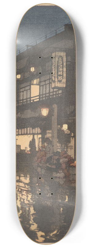 Yoshida Hiroshi - Kagurazaka Street after a Night Rain 8.25 inch art skate deck