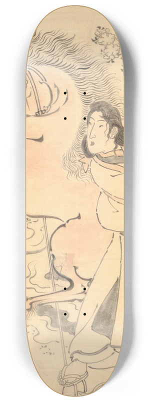Yoshimasa - Kanemasa with a Horse, Stopped by the River (Kanemasa to Koma to Ashitomaru) 8.25 inch art skate deck