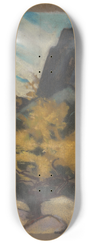 Zolo Palugyay - Rocky Landscape with a Yellow Tree 8.25 inch art skate deck