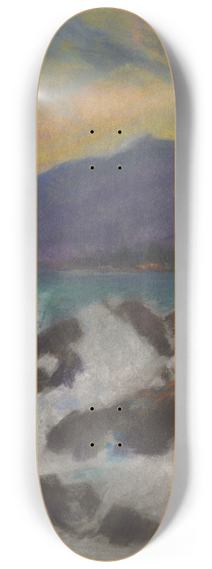 Zolo Palugyay - Rocky Seashore with Cypresses 8.25 inch art skate deck